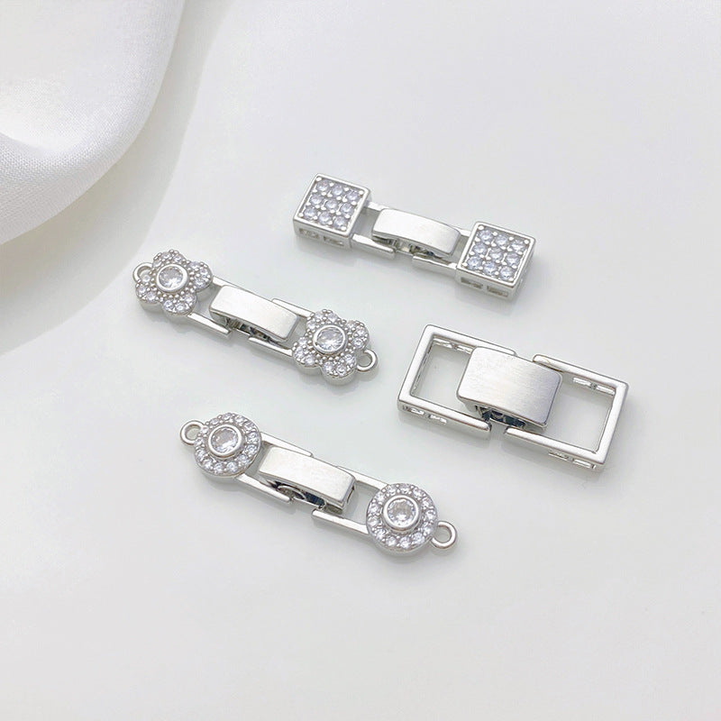 Floral Zircon Watch Closure Connector