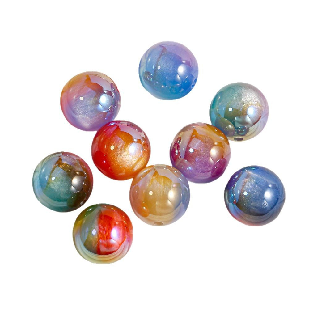 Round Beads - Tri-Color Cloudscape Series