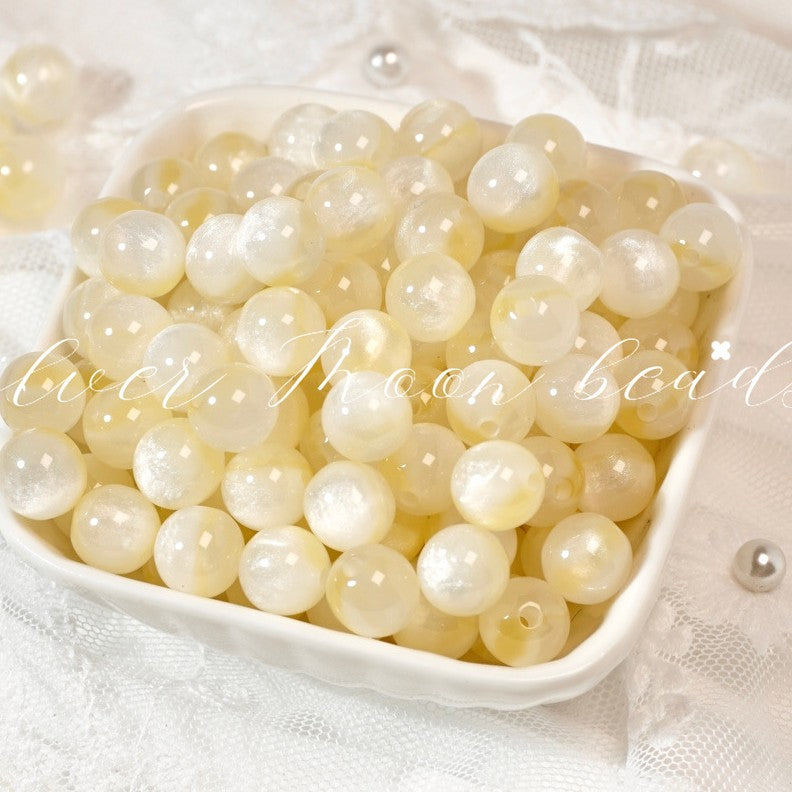 (50pcs)8-16MM Glow-in-the-Dark Resin Gradient Round Beads - Luminous Galaxy Series
