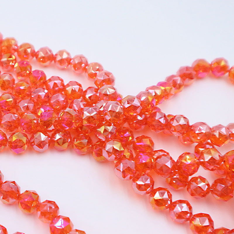 Premium 8mm Round Glossy Glass Beads - Transparent AB Series