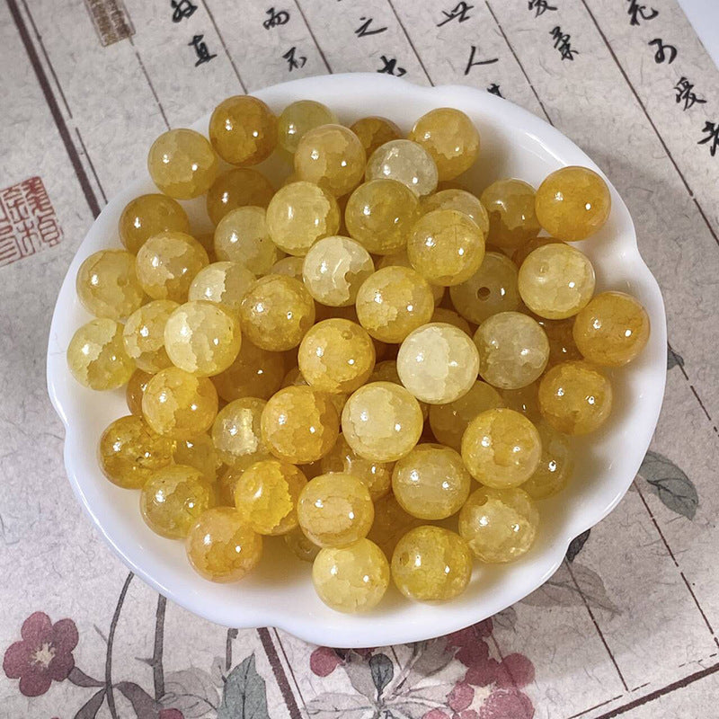 (50pcs)10mm Jade Crackle Glass Beads