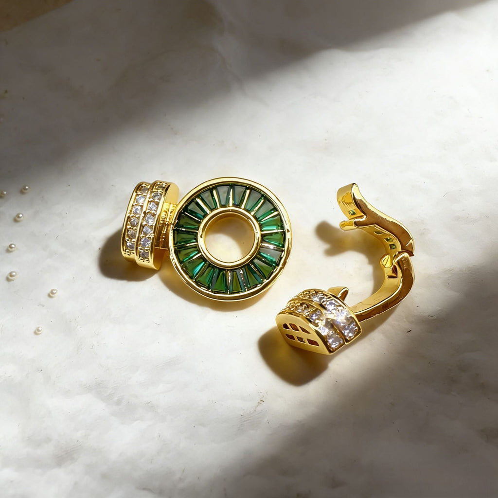 Paved Clasp with T-Square Colored Zirconia