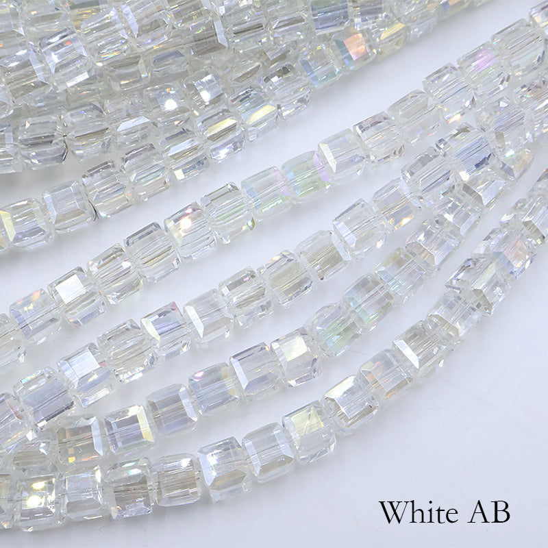 Premium 4/6/8mm Cube Crystal Beads - Ember Gilt Collection