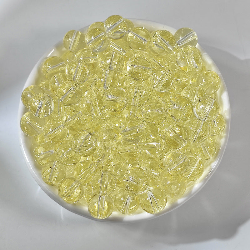 (100pcs)8MM Transparent Jelly Crystals Glass Beads