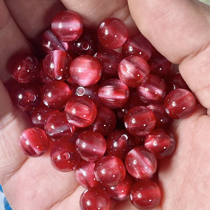 (50pcs)10/12/16mm Frosted Dreamlike Cat's Eye Resin Beads