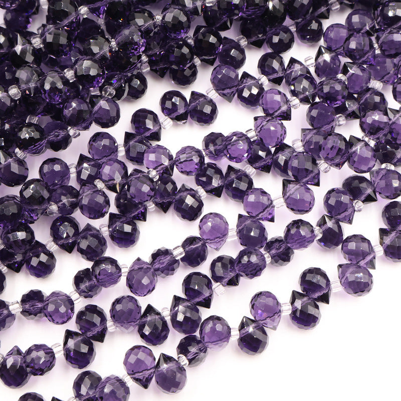 Premium 8MM Teardrop Faceted Beads - Purple Family