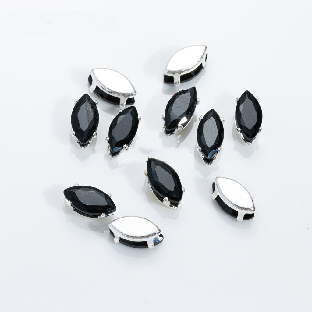 (100pcs)4x8mm Marquise Prong-Set Rhinestone Beads