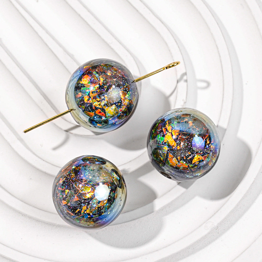Round Beads - Opal Rainbow Fire Series