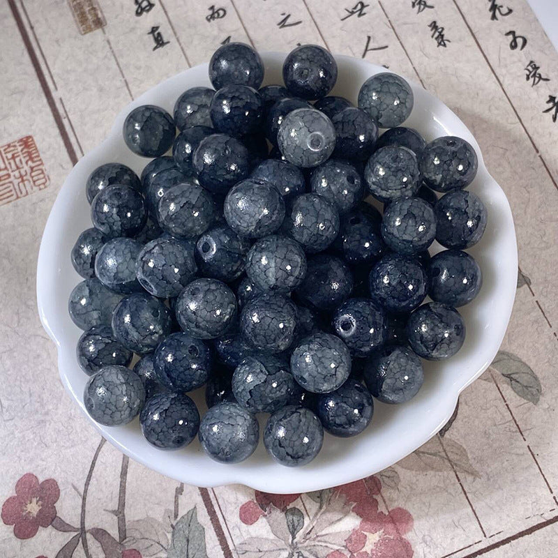 (50pcs)10mm Jade Crackle Glass Beads