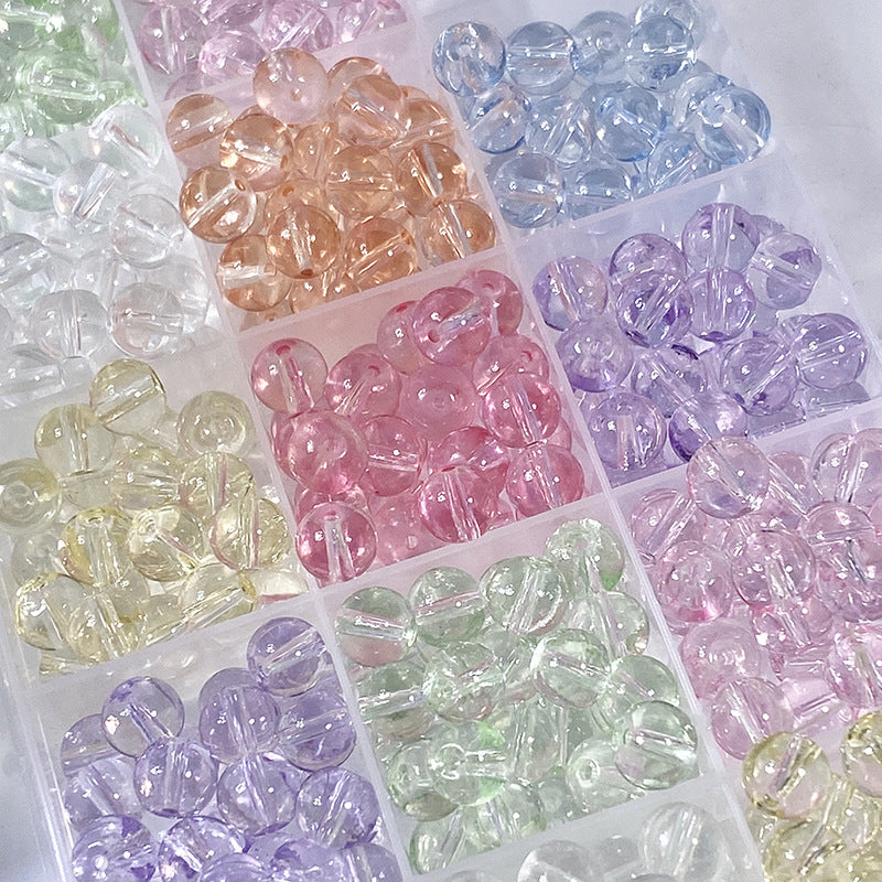 (100pcs)8MM Transparent Jelly Crystals Glass Beads
