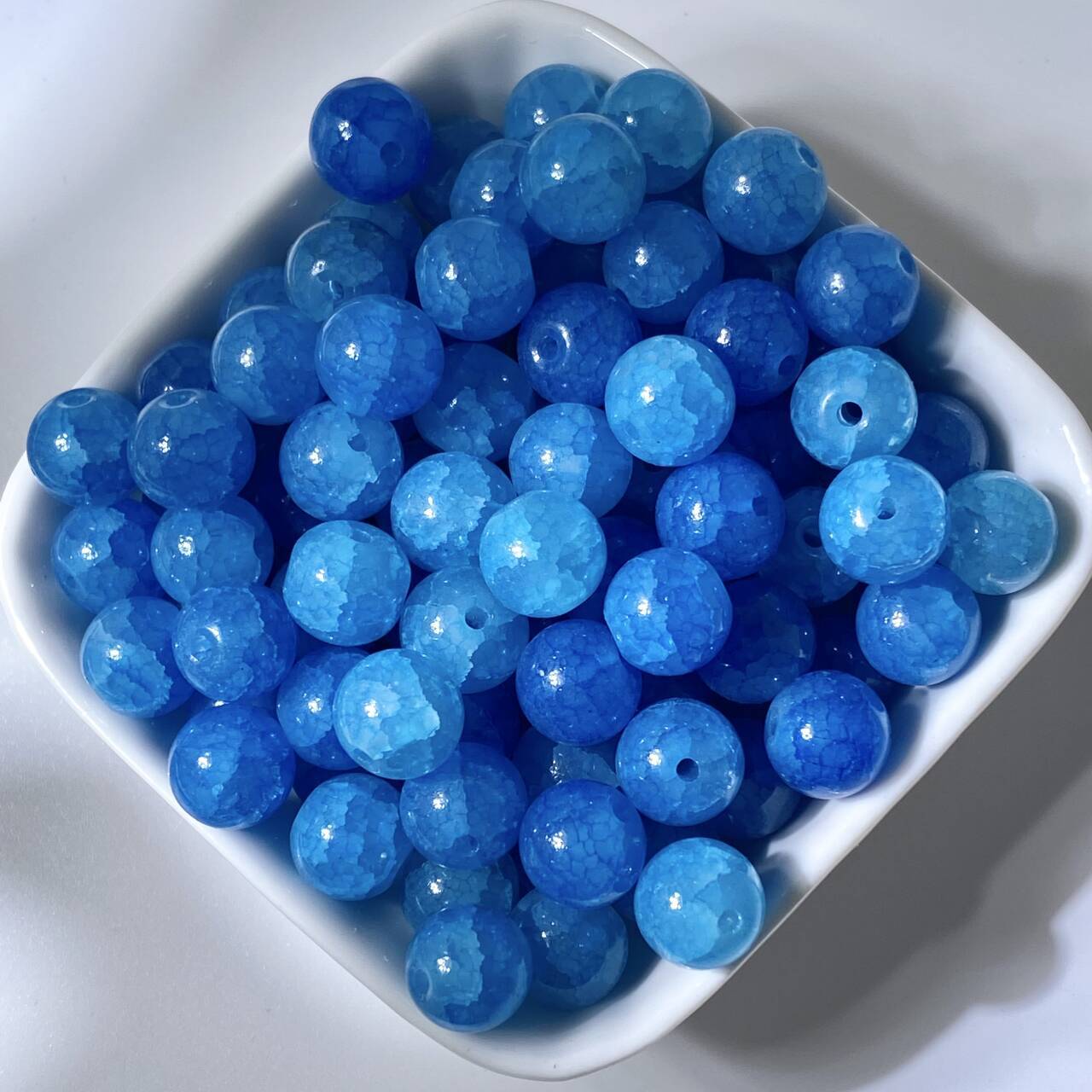 (50pcs)10mm Jade Crackle Glass Beads