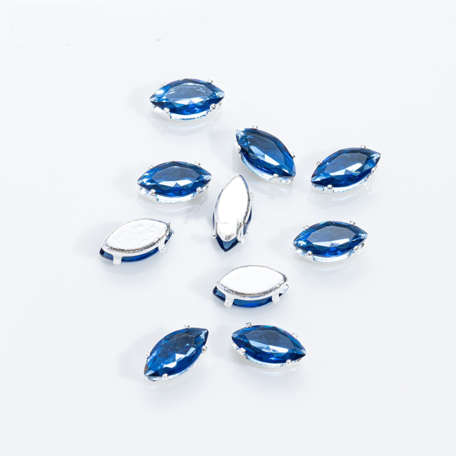 (100pcs)4x8mm Marquise Prong-Set Rhinestone Beads