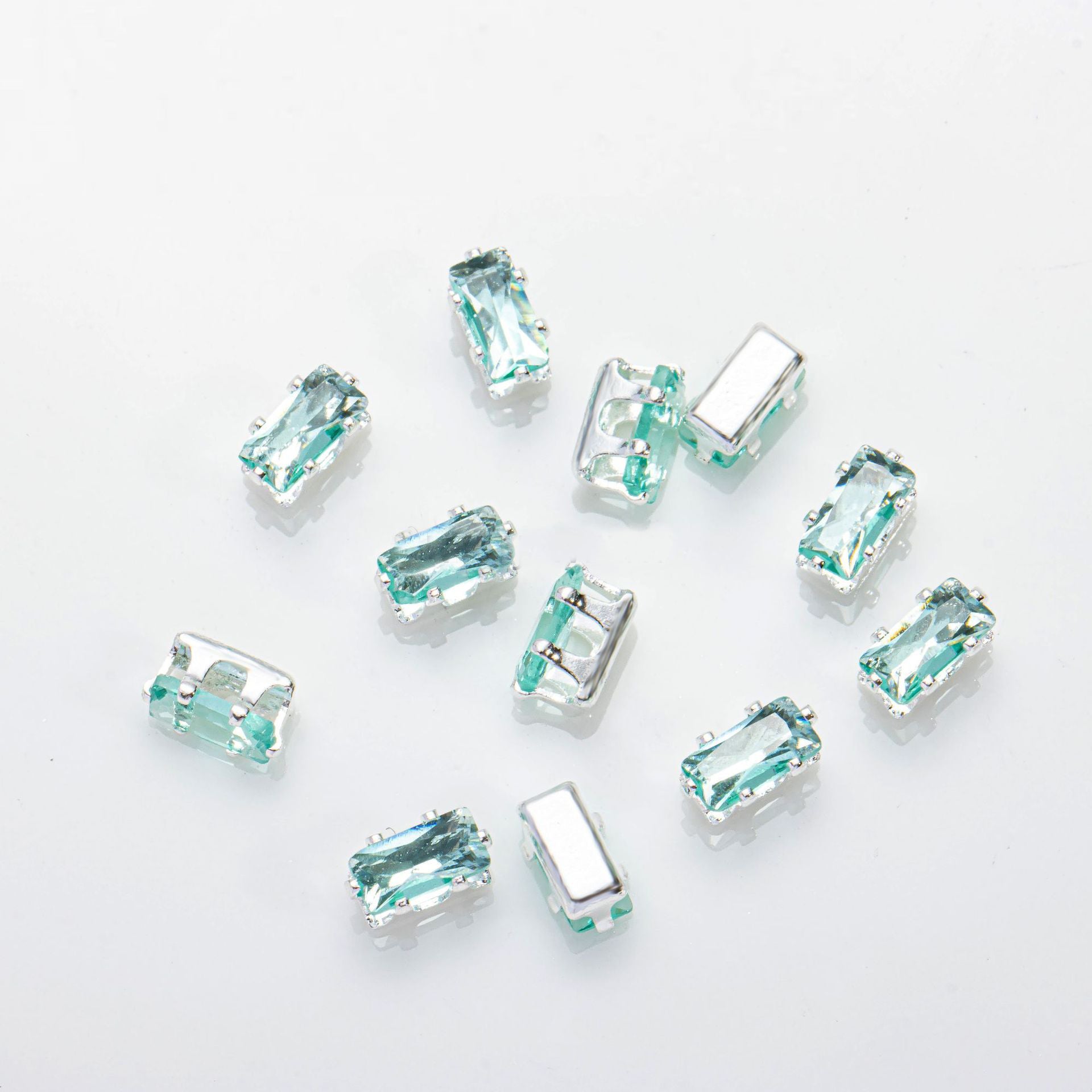 (100pcs)3x6mm Rectangle Prong-Set CZ
