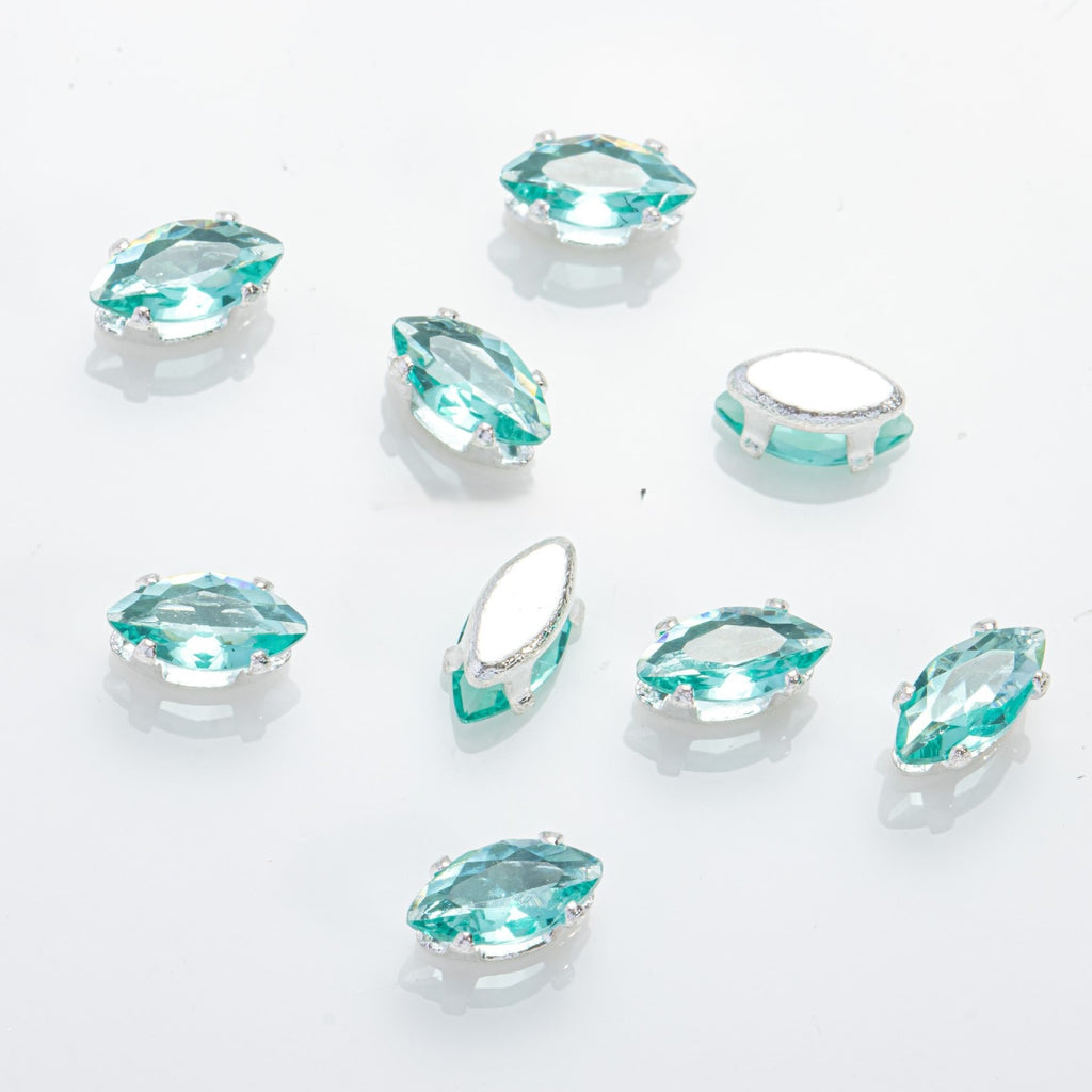 (100pcs)4x8mm Marquise Prong-Set Rhinestone Beads