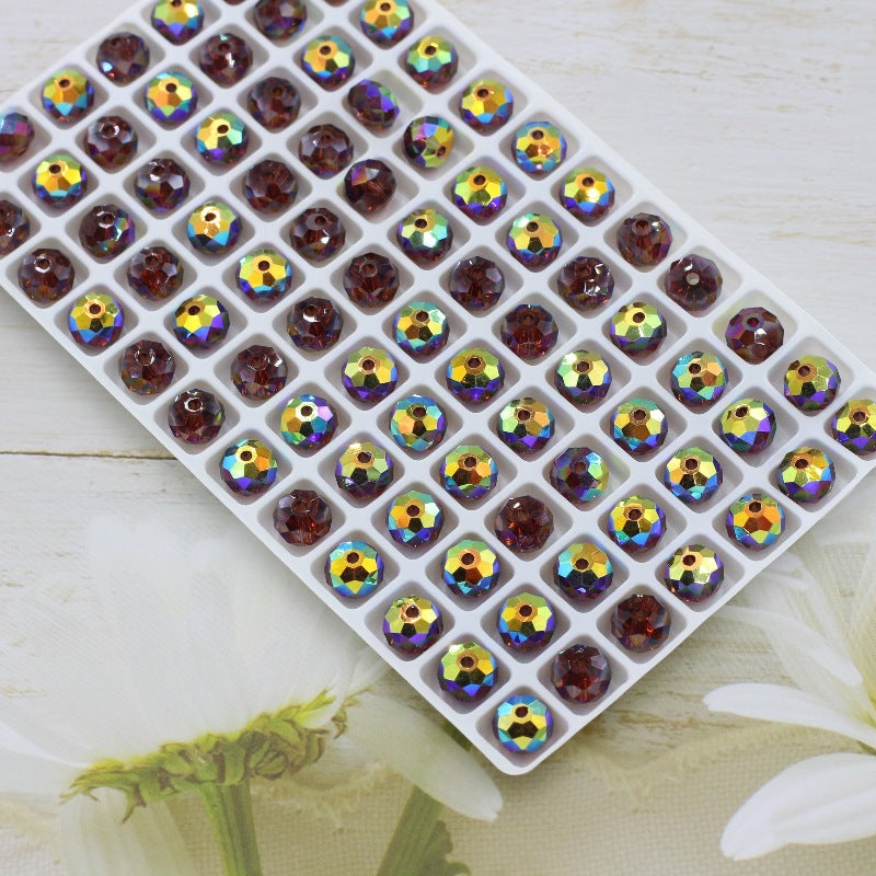 Premium 4/6/8mm Rondelles Crystal Beads-Plated Crest Collection