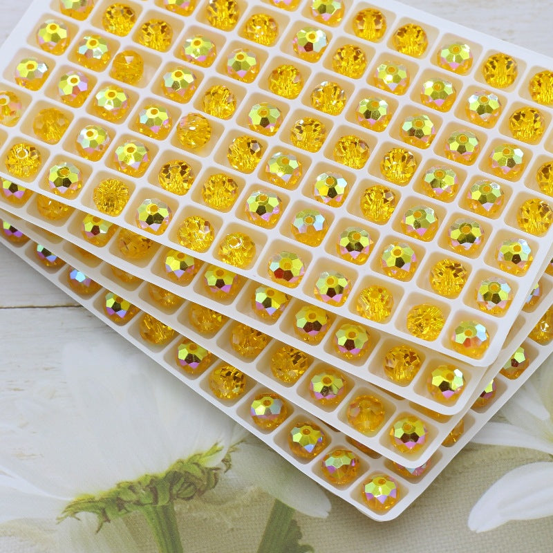 Premium 4/6/8mm Rondelles Crystal Beads-Plated Crest Collection