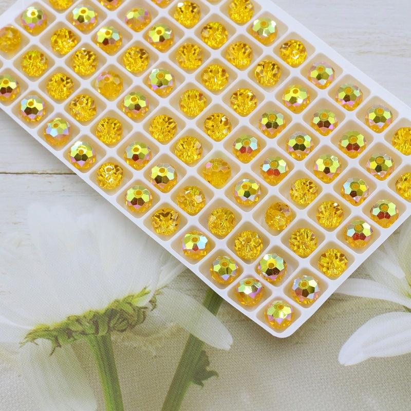 Premium 4/6/8mm Rondelles Crystal Beads-Plated Crest Collection