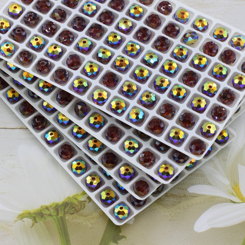 Premium 4/6/8mm Rondelles Crystal Beads-Plated Crest Collection