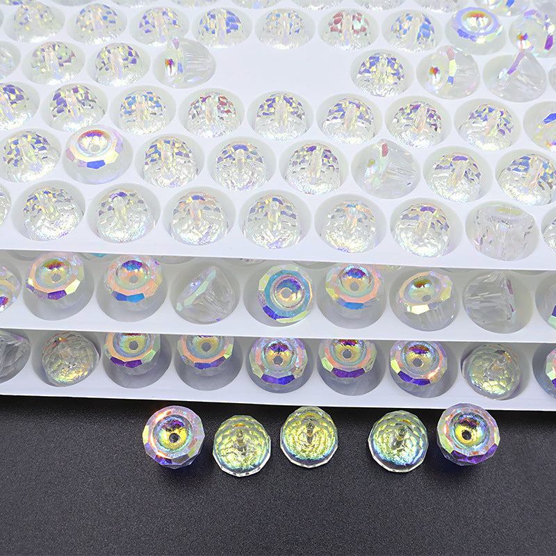 Premium 10pcs 8mm Bell-Shaped Iridescent Beads - Candy Color Series