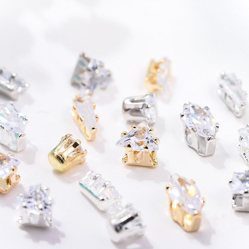 (100pcs)All Shape Geometric Zirconia Prong-Set CZ