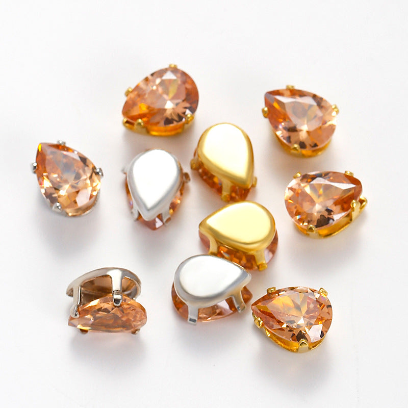 (50pcs)6x8MM Teardrop Cubic Zirconia