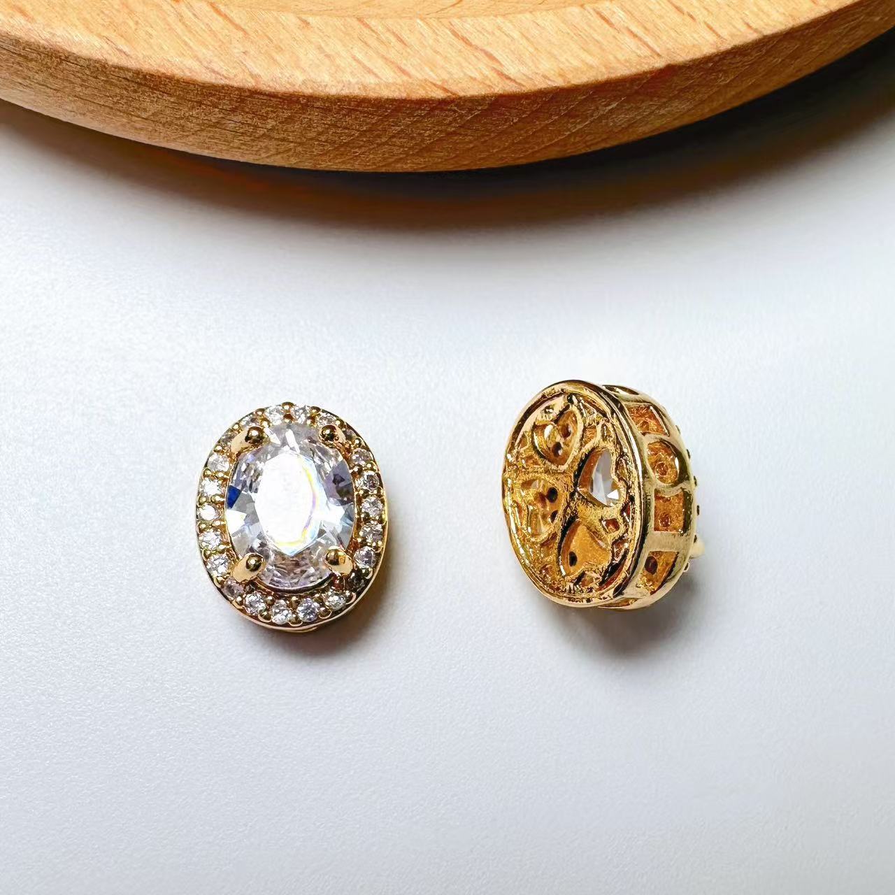 Oval Cut CZ Spacer Bead