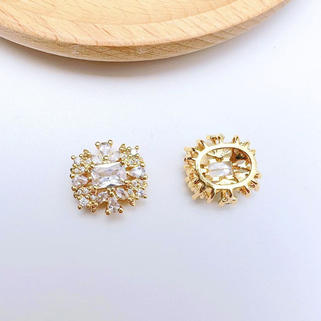 Square CZ Spacer Bead-10pcs