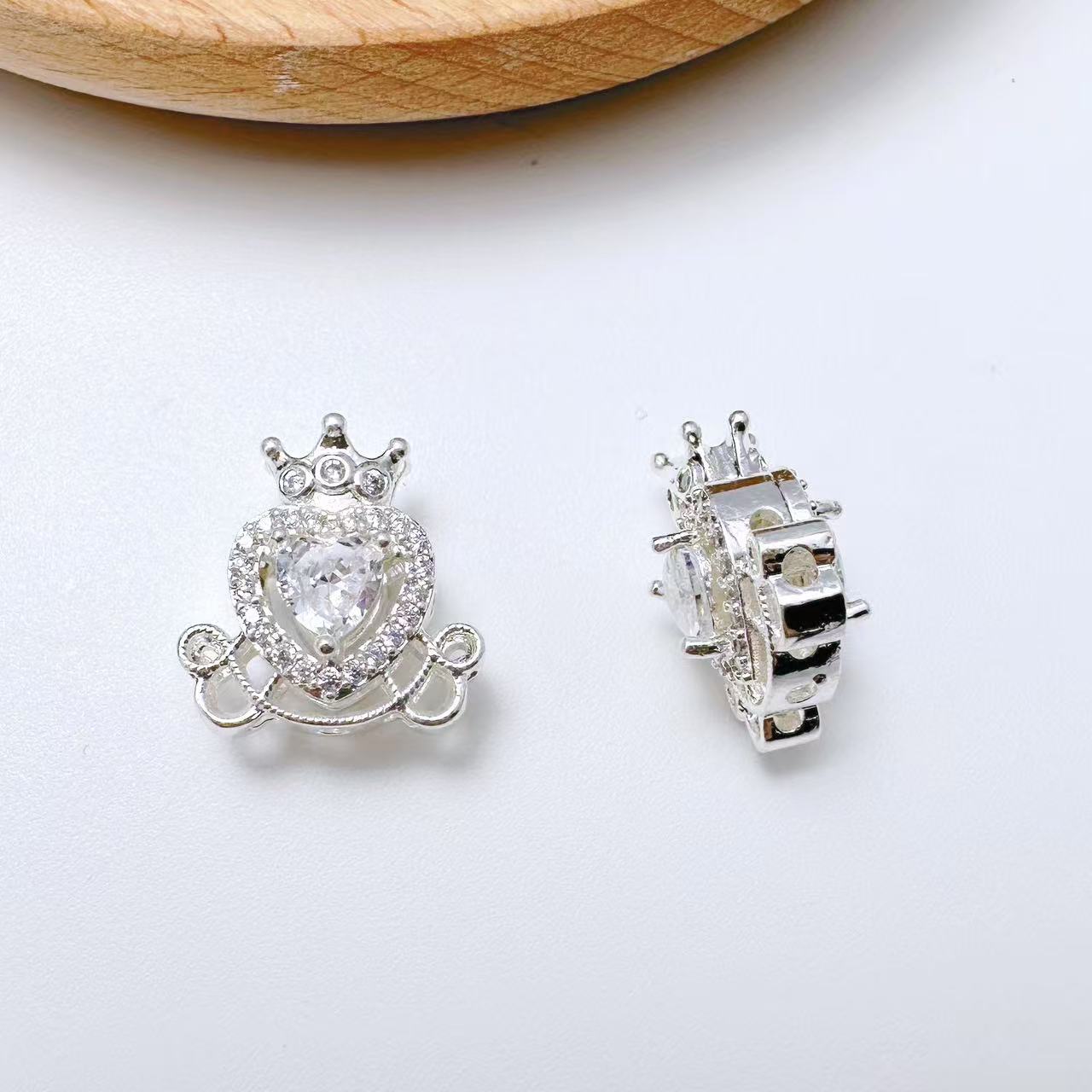 Crown Shape CZ Spacer Bead-10pcs