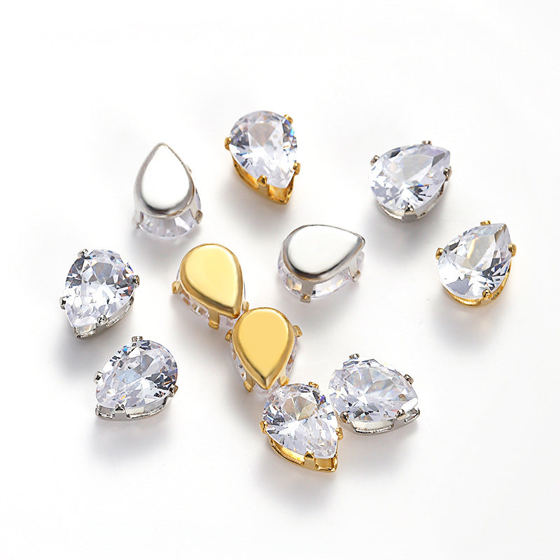 (50pcs)6x8MM Teardrop Cubic Zirconia