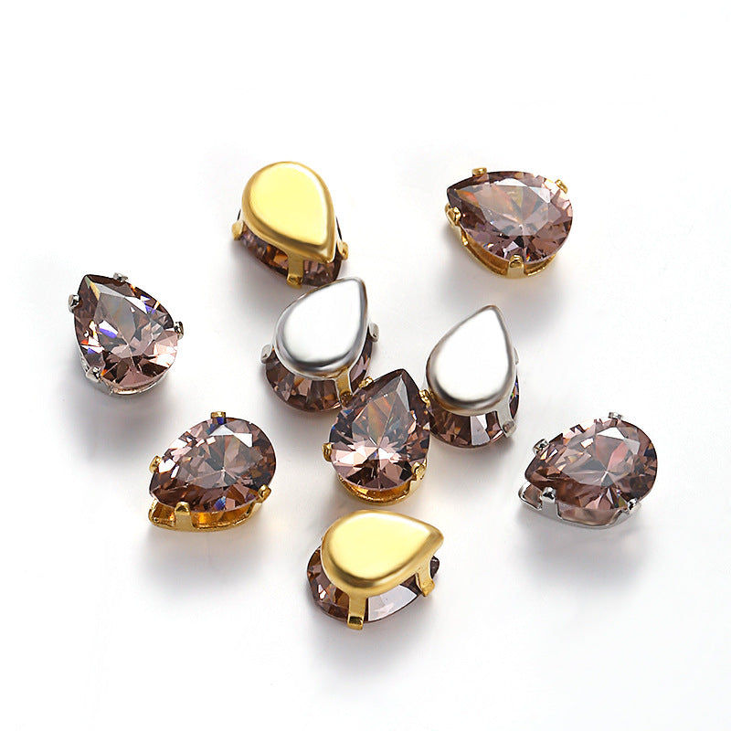 (50pcs)6x8MM Teardrop Cubic Zirconia