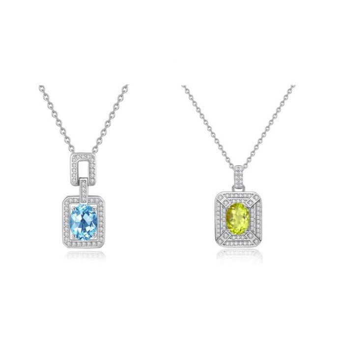 925 Sterling Silver Necklace Pendant Mount for 6x8mm Oval Gemstone