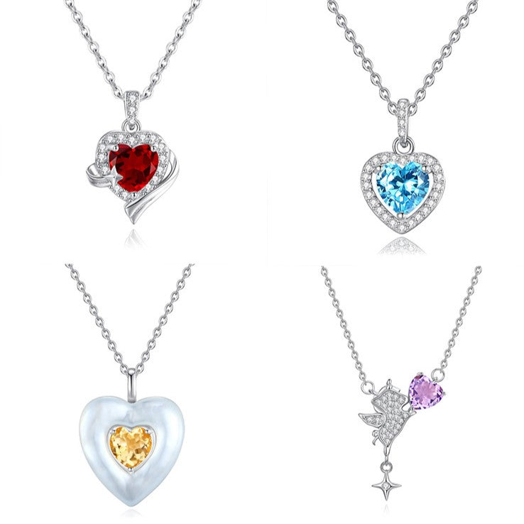 925 Sterling Silver Heart Pendant Mount for 6mm Heart Gemstone, DIY Necklace