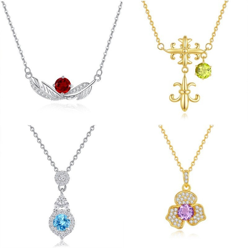 925 Sterling Silver Pendant Mount for 5mm Round Gemstone, Minimalist Luxury DIY Collarbone Chain