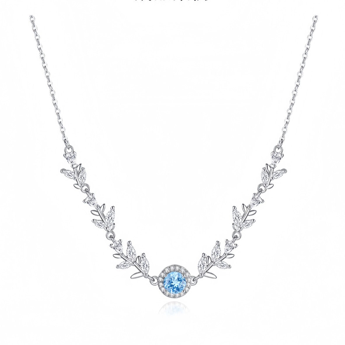 925 Sterling Silver Necklace Pendant Mount for 5mm Round Gemstone, Ins-Style Popular DIY Collarbone Chain