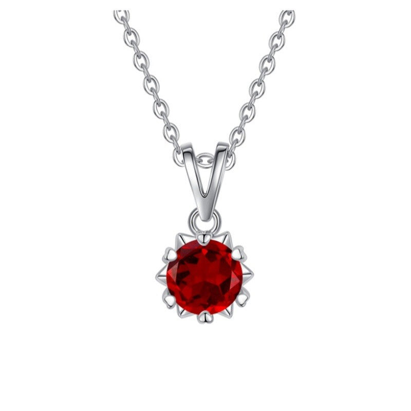925 Sterling Silver Six-Prong Pendant Mount for 6mm Round Gemstone, Minimalist DIY Collarbone Chain