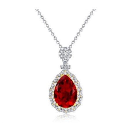 925 Sterling Silver Necklace Pendant Mount for 10x14mm Pear Gemstone, Unset Delicate Luxury