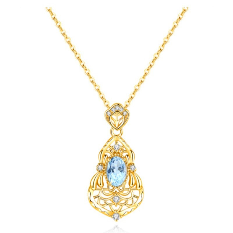 925 Sterling Silver Necklace Mount for 4x6mm Oval Gemstone, Butterfly/Gourd DIY Collarbone Chain