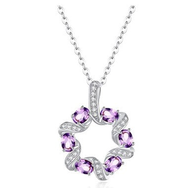925 Sterling Silver Necklace Mount for 3x4mm Oval Gemstone, Unset Wreath Pendant DIY Collarbone Chain