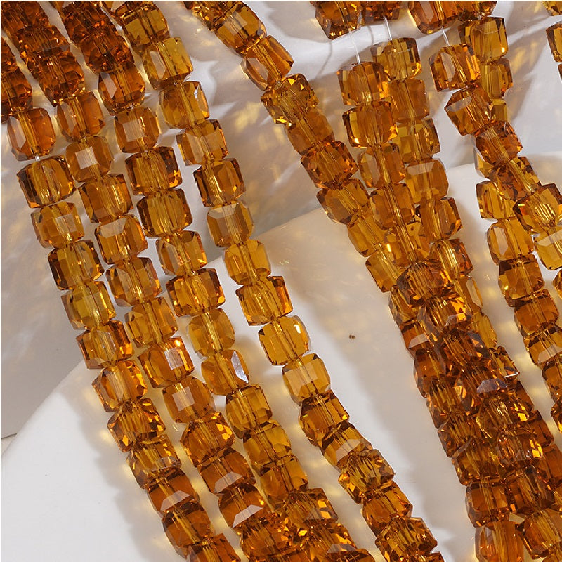 Premium 4/6/8mm Cube Crystal Beads - Serenity Monochrome Collection