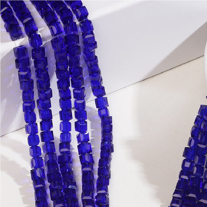 Premium 4/6/8mm Cube Crystal Beads - Serenity Monochrome Collection