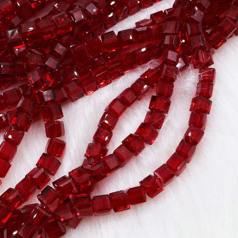 Premium 4/6/8mm Cube Crystal Beads - Serenity Monochrome Collection