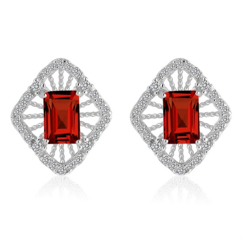 925 Sterling Silver Earrings Mount for 4x6mm Rectangle Gemstone, Minimalist DIY