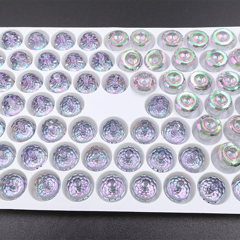 Premium 10pcs 8mm Bell-Shaped Iridescent Beads - Candy Color Series