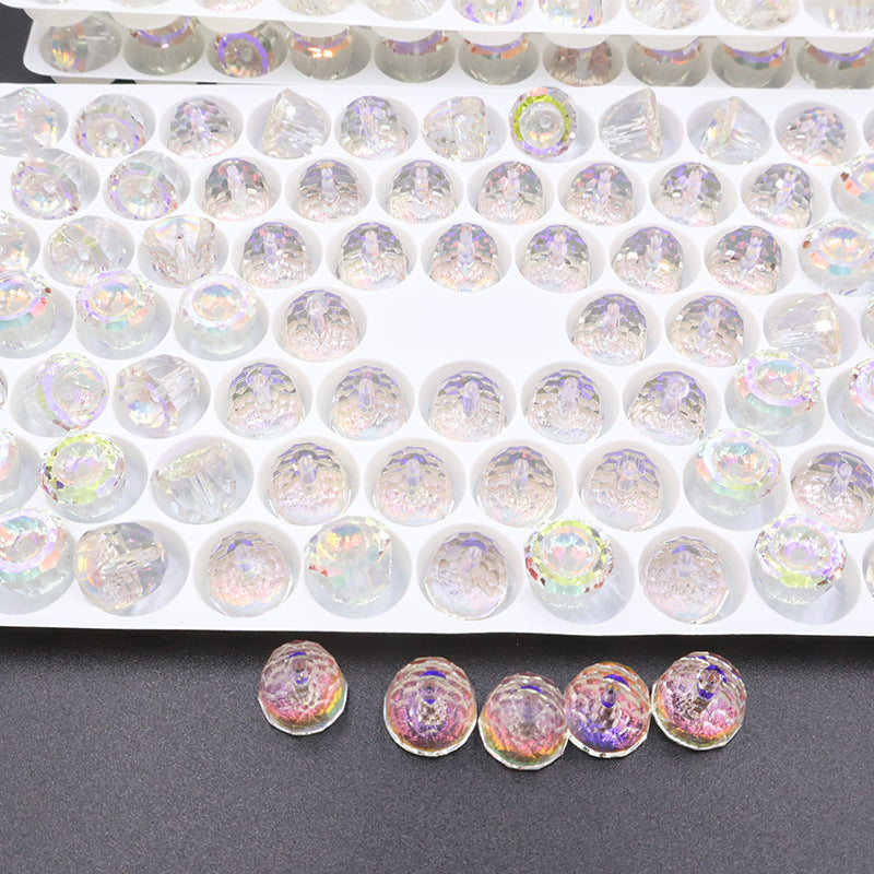 Premium 10pcs 8mm Bell-Shaped Iridescent Beads - Candy Color Series