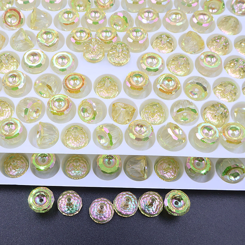 Premium 10pcs 8mm Bell-Shaped Iridescent Beads - Candy Color Series