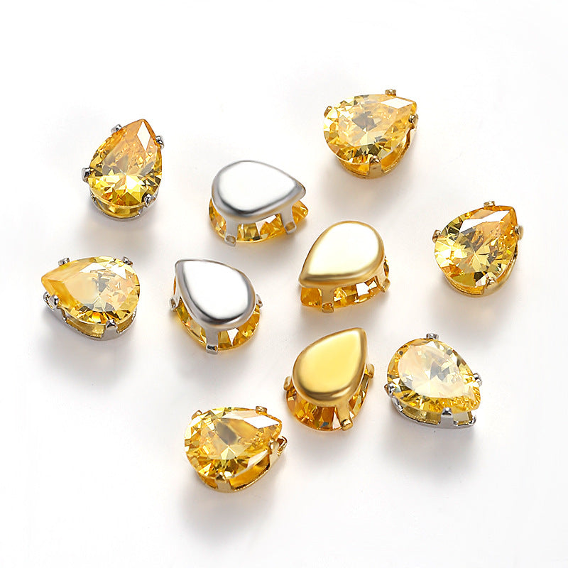 (50pcs)6x8MM Teardrop Cubic Zirconia