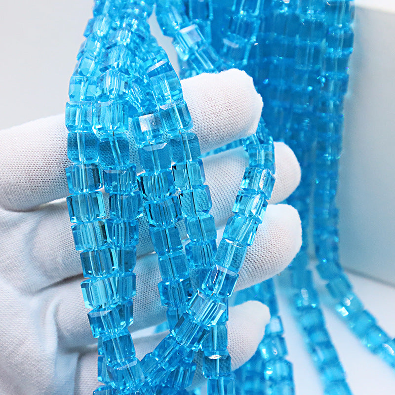 Premium 4/6/8mm Cube Crystal Beads - Serenity Monochrome Collection