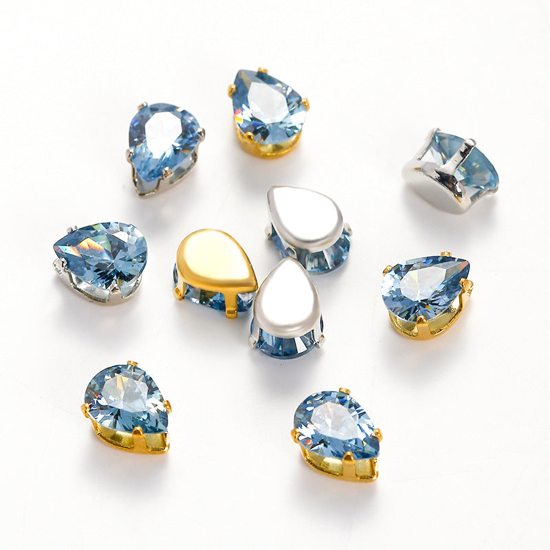 (50pcs)6x8MM Teardrop Cubic Zirconia
