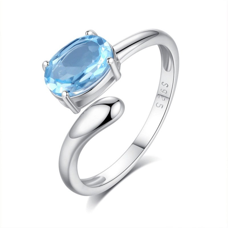 925 Sterling Silver Ring Mount for 6x8mm Oval Gemstone, Unset Minimalist Luxury DIY