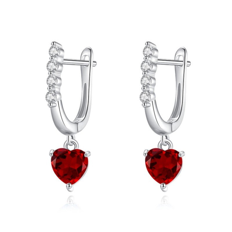 925 Sterling Silver Earring Mount for 6mm Heart Gemstone, Love-Shape Luxury DIY